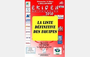 Composition des équipes EKIDEN