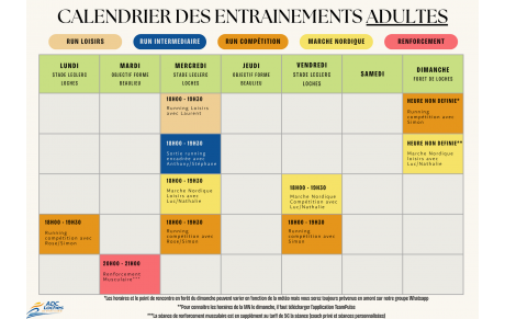 Planning ADULTES